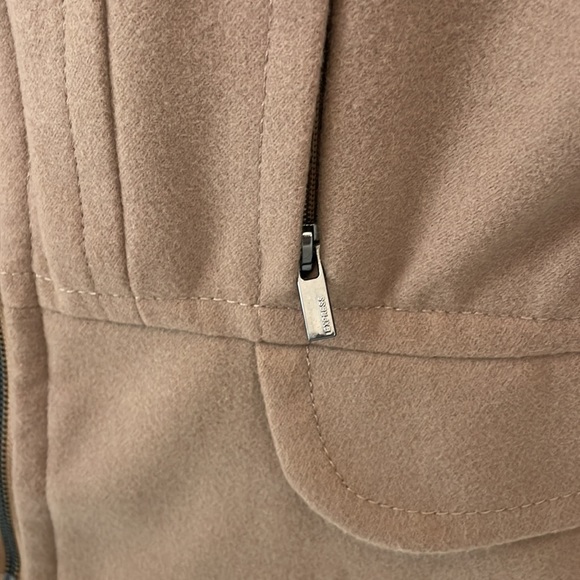 Express Women’s Wool like Coat Jacket Dark Tan Size Small NWT - Picture 3 of 5